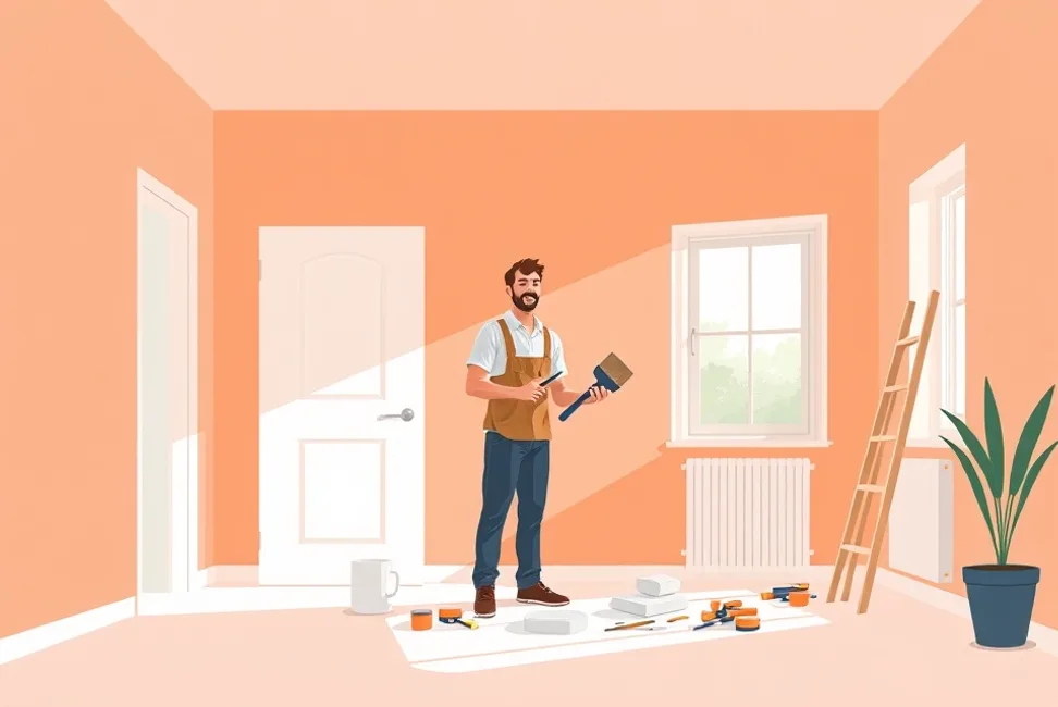 Intérieur rénové après travaux de peinture à Caen