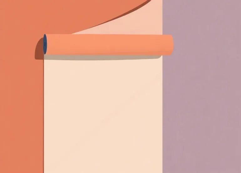 Pose de papier peint, rouleau et brosse à maroufler